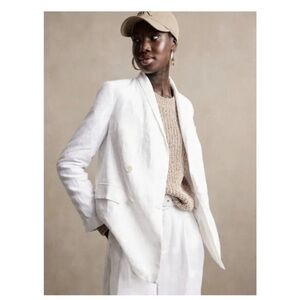 Banana Republic Linen Blazer White Size 20 EUC